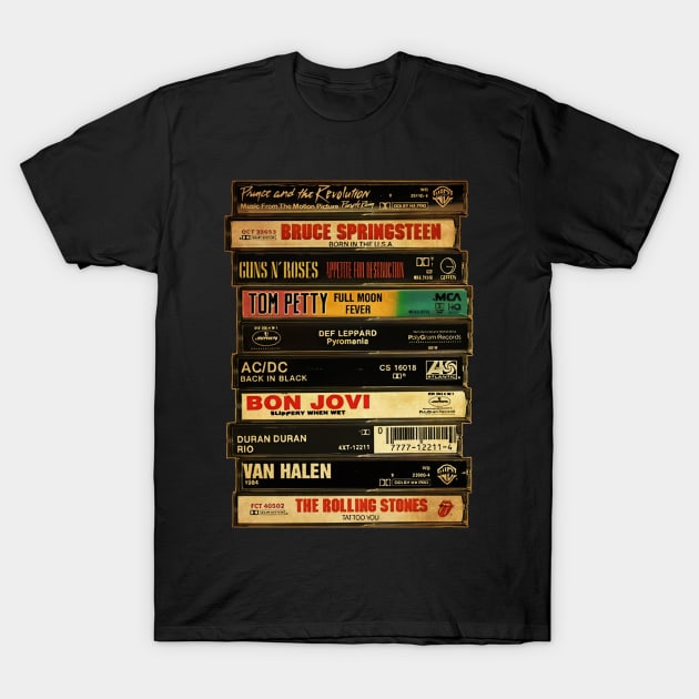 Retro Classic Rock - Cassette Style T-Shirt by countrydiverse